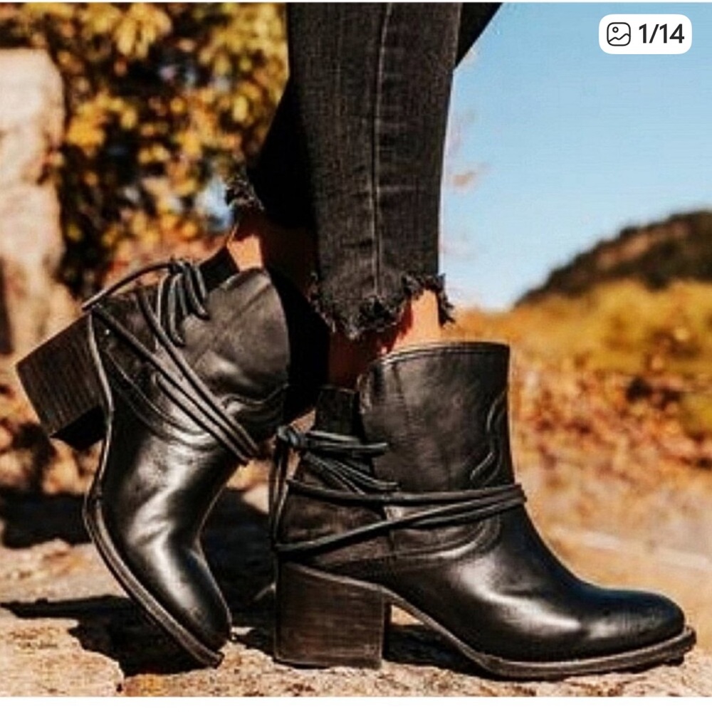 Freebird Casey Black Leather Boots Sz 7